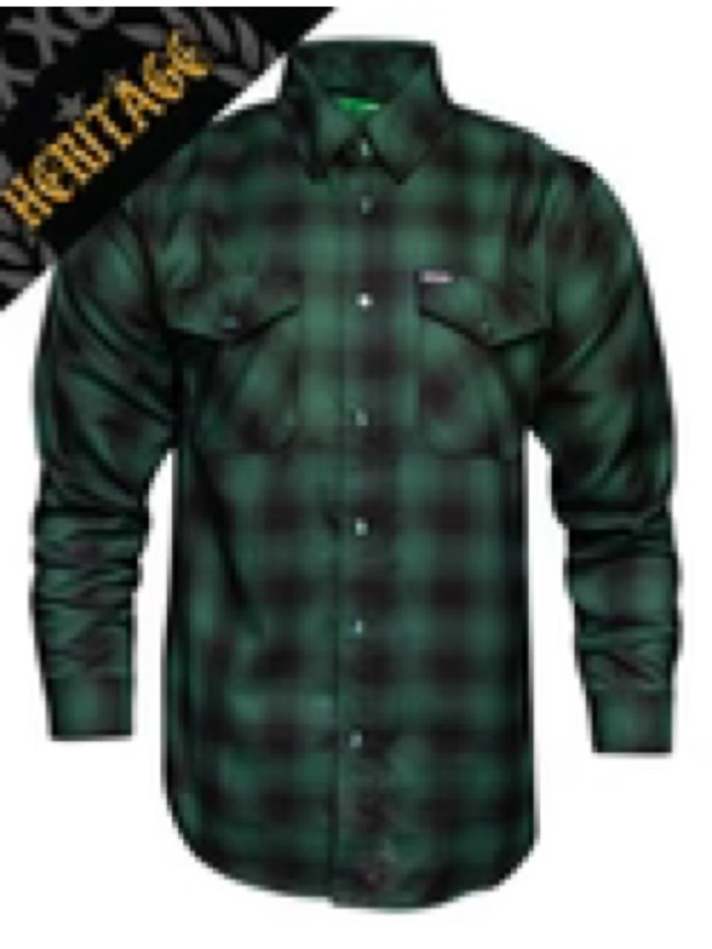 Dixxon Men's Green Plaid Button-Up Shirt